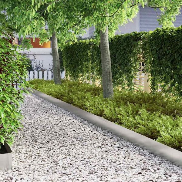 vidaXL Bordure de Pelouse 4 pcs Argent 450 x 0,05 x 15 cm