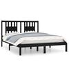 vidaXL Cadre de lit Noir Bois de pin massif 160x200 cm