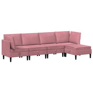 vidaXL Ensemble de meubles pour le salon 5 pc Rose Velours