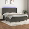 vidaXL Sommier &agrave; lattes de lit matelas et LED Gris fonc&eacute; 180x200 cm