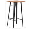 vidaXL Mobilier de bar 3 pcs Acier Noir et marron