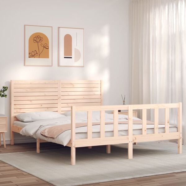 vidaXL Cadre de lit sans matelas bois de pin massif