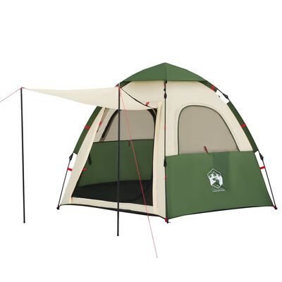 vidaXL Tente de camping cabine 4 personnes vert libération rapide