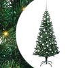 vidaXL Sapin de No&euml;l artificiel pr&eacute;-&eacute;clair&eacute; Vert 150 cm PVC et m&eacute;tal