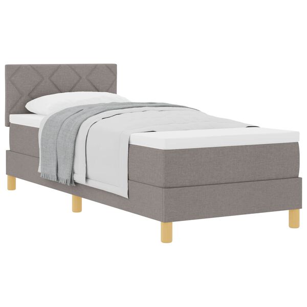 vidaXL Lit &agrave; ressorts avec matelas Taupe 80 x 200 cm tissu