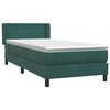 vidaXL Sommier à lattes de lit et matelas vert foncé 100x210cm velours