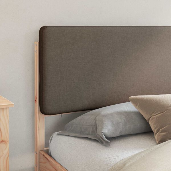 vidaXL Cadre de lit avec t&ecirc;te de lit rembourr&eacute;e Taupe 180 x 200 cm