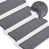 vidaXL Tapis d'escalier 30 pi&egrave;ces 65 x 21 x 4 cm Gris clair et bleu Bord rectangulaire