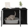 vidaXL Maison pour chat Noir 85 x 55 x 50 cm Bois d'ing&eacute;nierie