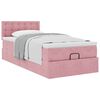 vidaXL Cadre de lit ottoman avec matelas rose 90x200 cm velours