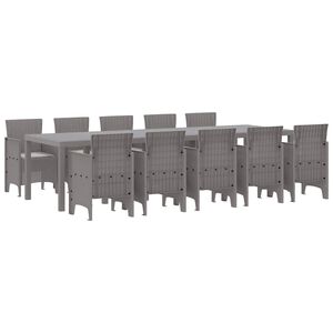 vidaXL Ensemble de salle à manger pour jardin 11 pcs Gris clair