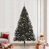 vidaXL Sapin de No&euml;l artificiel pr&eacute;-&eacute;clair&eacute; Noir 240 cm PVC