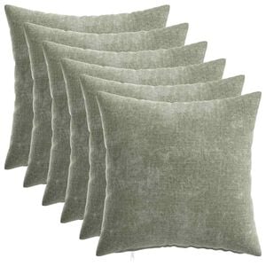 vidaXL Housse de coussin 6 pcs HEERLEN Vert 30 x 30 cm Tissu Chenille