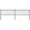 vidaXL Cl&ocirc;ture de jardin avec dessus en forme de lance en acier 359 x 80 cm Noir