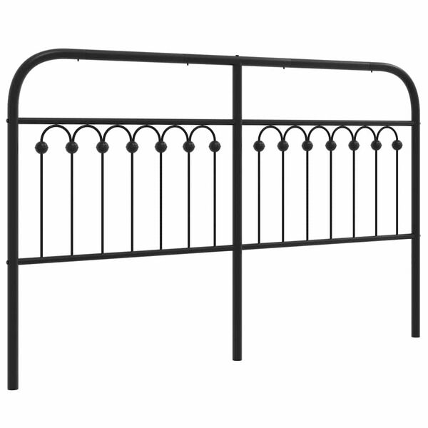 vidaXL T&ecirc;te de lit de remplacement m&eacute;tal noir 160 cm
