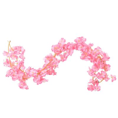 vidaXL Guirlandes de fleurs artificielles 6 pcs rose foncé 180 cm