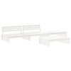 vidaXL Salon de jardin 4 pcs avec coussins blanc bois massif