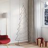 vidaXL Arbre de Noël en métal avec support Noir 210 cm Acier