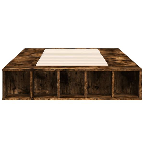 vidaXL Cadre de lit sans matelas ch&ecirc;ne fum&eacute; 75x190 cm