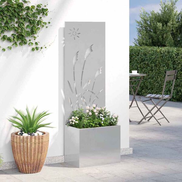 vidaXL &Eacute;cran de confidentialit&eacute; de jardin Fretwork Argent 50 x 140 cm