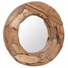 vidaXL Miroir décoratif Teck 60 cm Rond