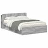 vidaXL Cadre de lit avec rangement Sonoma gris 140 x 190 cm