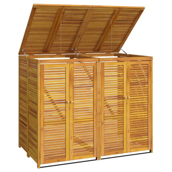 vidaXL Abri &agrave; poubelle double 140x89x117 cm bois massif d'acacia