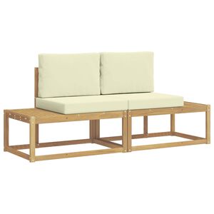 vidaXL Ensemble de canap&eacute;s d'ext&eacute;rieur 2 pc Blanc et cr&egrave;me Polyester