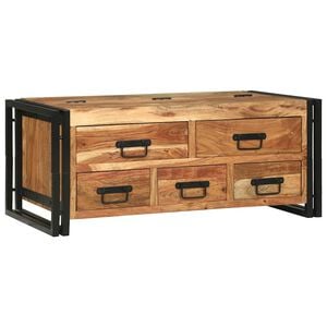vidaXL Table basse Marron 90 x 50 x 38 cm Bois d'Acacia Massif