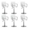 vidaXL Chaises pivotantes &agrave; manger lot de 6 blanc similicuir