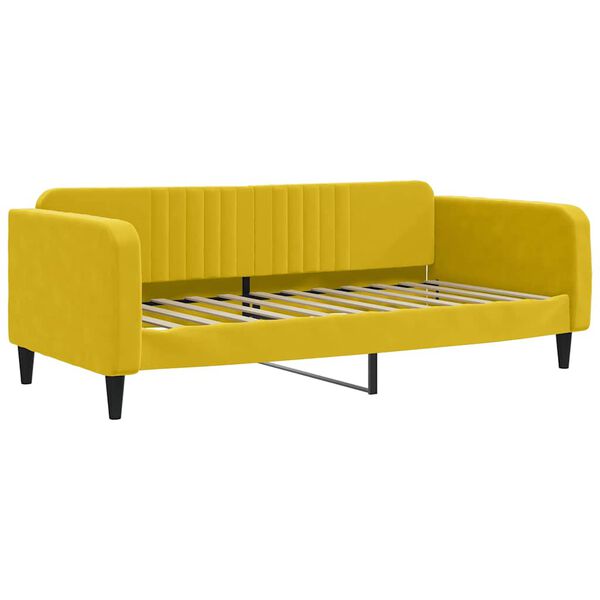 vidaXL Lit de jour avec gigogne et matelas jaune 90x200 cm velours