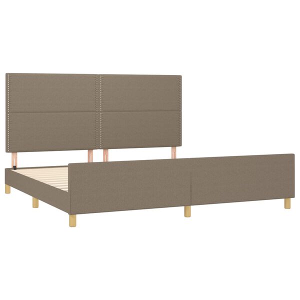 vidaXL Cadre de lit sans matelas taupe 200x200 cm tissu