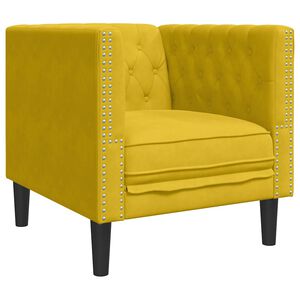 vidaXL Fauteuil Chesterfield jaune velours