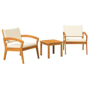 vidaXL Ensemble bistrot 3 pc Marron Polyester