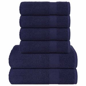 vidaXL Ensemble de serviettes FROGN 6 pcs bleu marine 360 g/m&sup2;