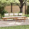 vidaXL Ensemble de canap&eacute; de jardin 5 pcs Marron et Cr&egrave;me