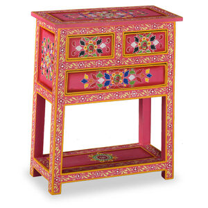 vidaXL Buffet avec tiroirs Bois massif de manguier Peinture rose
