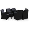 vidaXL Ensemble &agrave; manger de jardin 7 pcs Noir