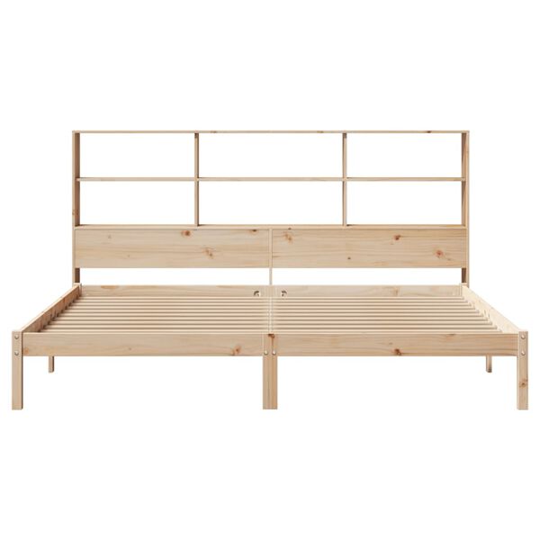 vidaXL Lit biblioth&egrave;que sans matelas 200x200 cm bois massif de pin