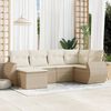 vidaXL Salon de jardin avec coussins 6 pcs beige r&eacute;sine tress&eacute;e