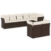 vidaXL Salon de jardin 8 pcs avec coussins marron r&eacute;sine tress&eacute;e
