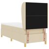 vidaXL Lit &agrave; ressorts avec matelas gris fonc&eacute; 90x190 cm Cr&egrave;me tissu