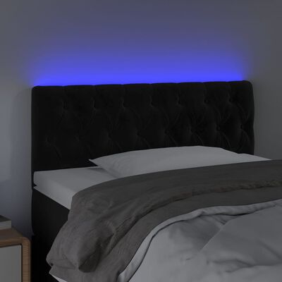 vidaXL Tête de lit à LED Noir 100x7x78/88 cm Velours
