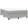 vidaXL Cadre de lit &agrave; lattes gris clair 140x190 cm tissu
