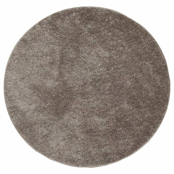 vidaXL Tapis ISTAN &agrave; poils longs aspect brillant gris &Oslash; 200 cm
