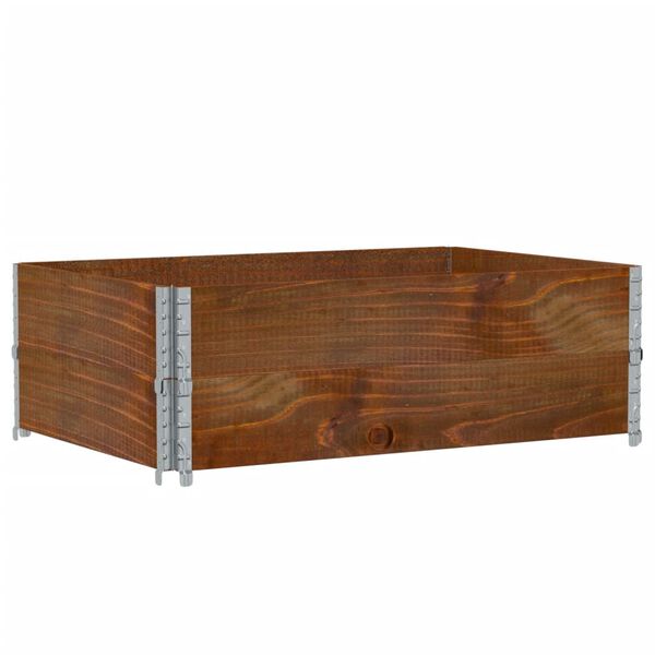 vidaXL Colliers de palette 2 pcs marron 120x80 cm bois de pin solide