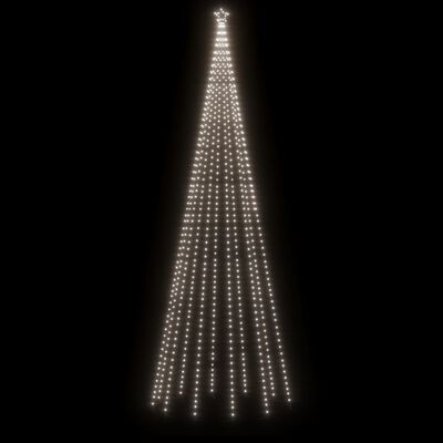 vidaXL Sapin de Noël avec piquet Blanc froid 732 LED 500 cm