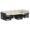 vidaXL Ensemble de canap&eacute; de jardin 8 pc Noir polyrotin