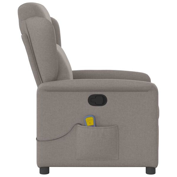vidaXL Fauteuil de massage inclinable Taupe Tissu