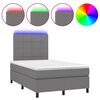 vidaXL Sommier &agrave; lattes de lit et matelas et LED Gris fonc&eacute; 120x200 cm